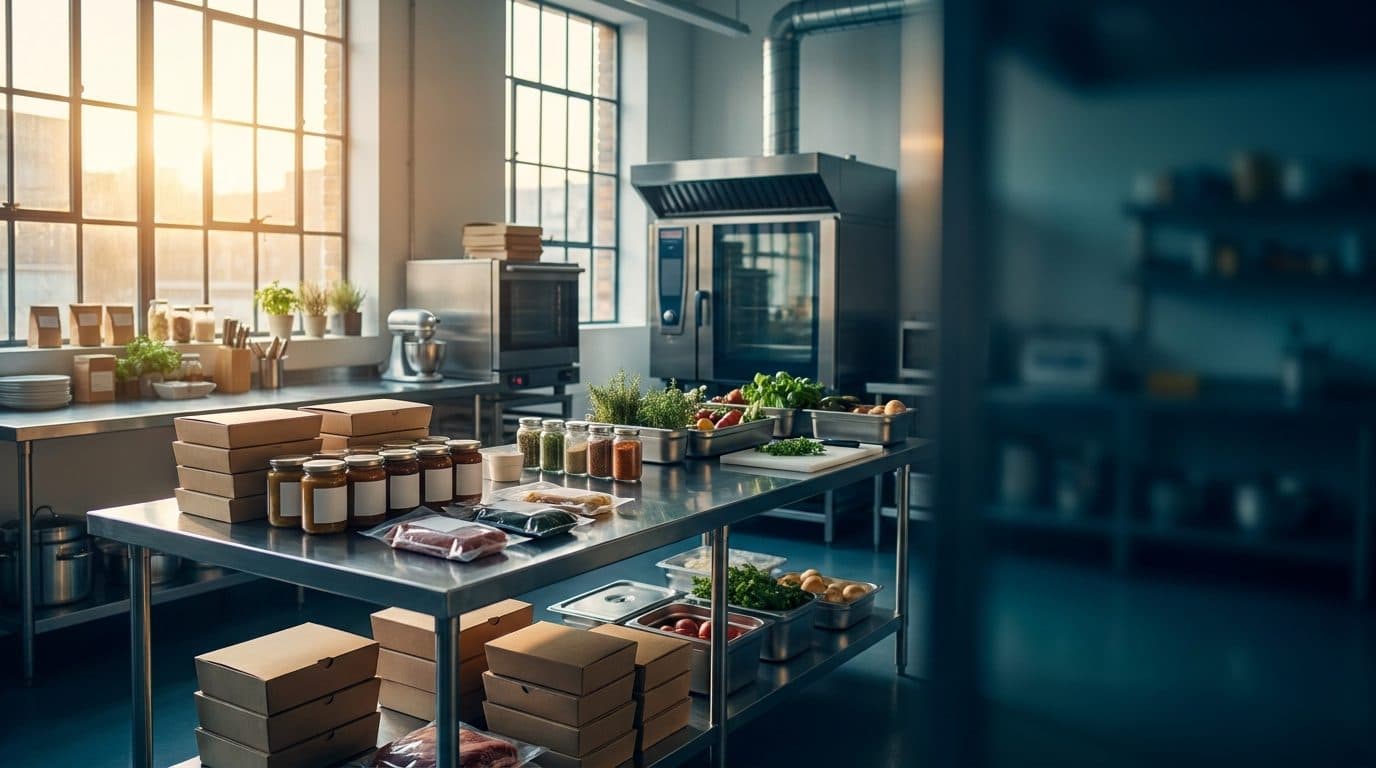 Cozinha de produção de alimentos moderna e recém-montada, pronta para começar a operar em Marília-SP